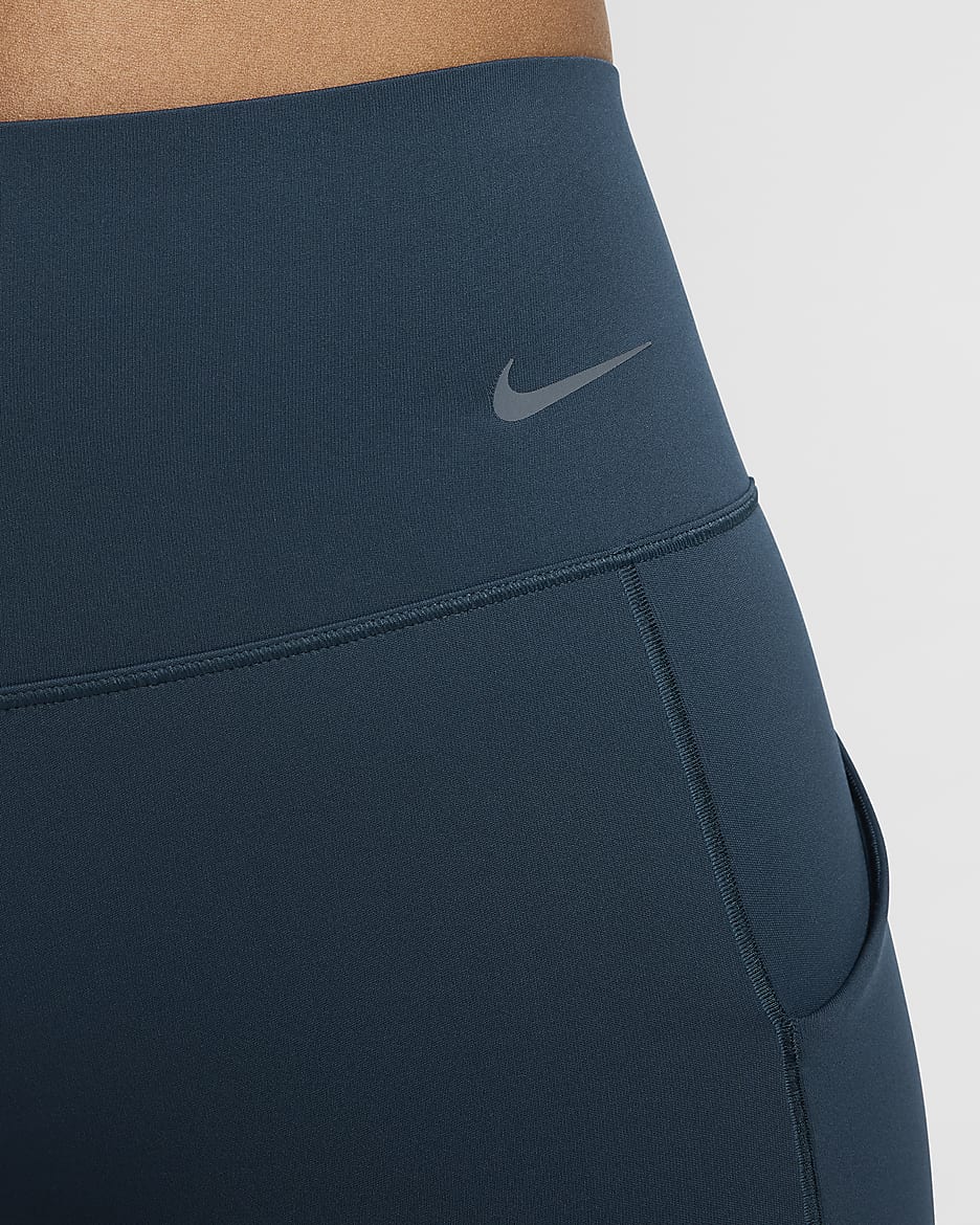 Nike Universa Women's Medium-Support Mid-Rise Full-Length Leggings with Pockets - Armoury Navy/Black