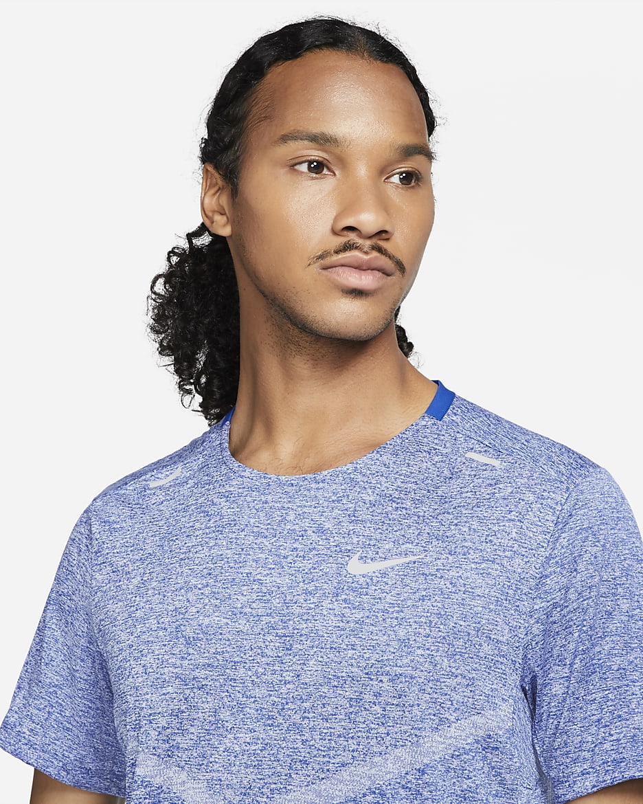 Nike Rise 365 Dri-FIT kortermet løpeoverdel til herre - Game Royal/Heather