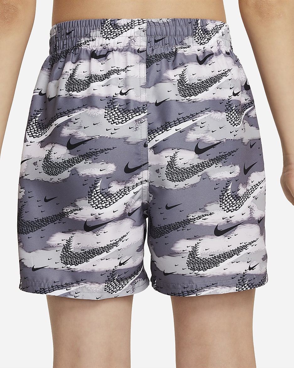 Shorts de vóleibol de 10 cm para niño talla grande Nike Swim Flock - Gris humo