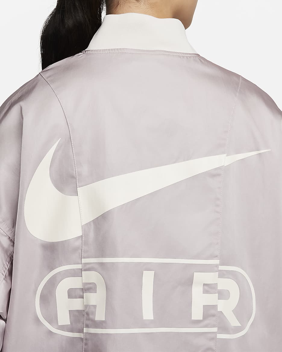 Nike Air Women's Oversized Woven Bomber Jacket - Platinum Violet/Phantom