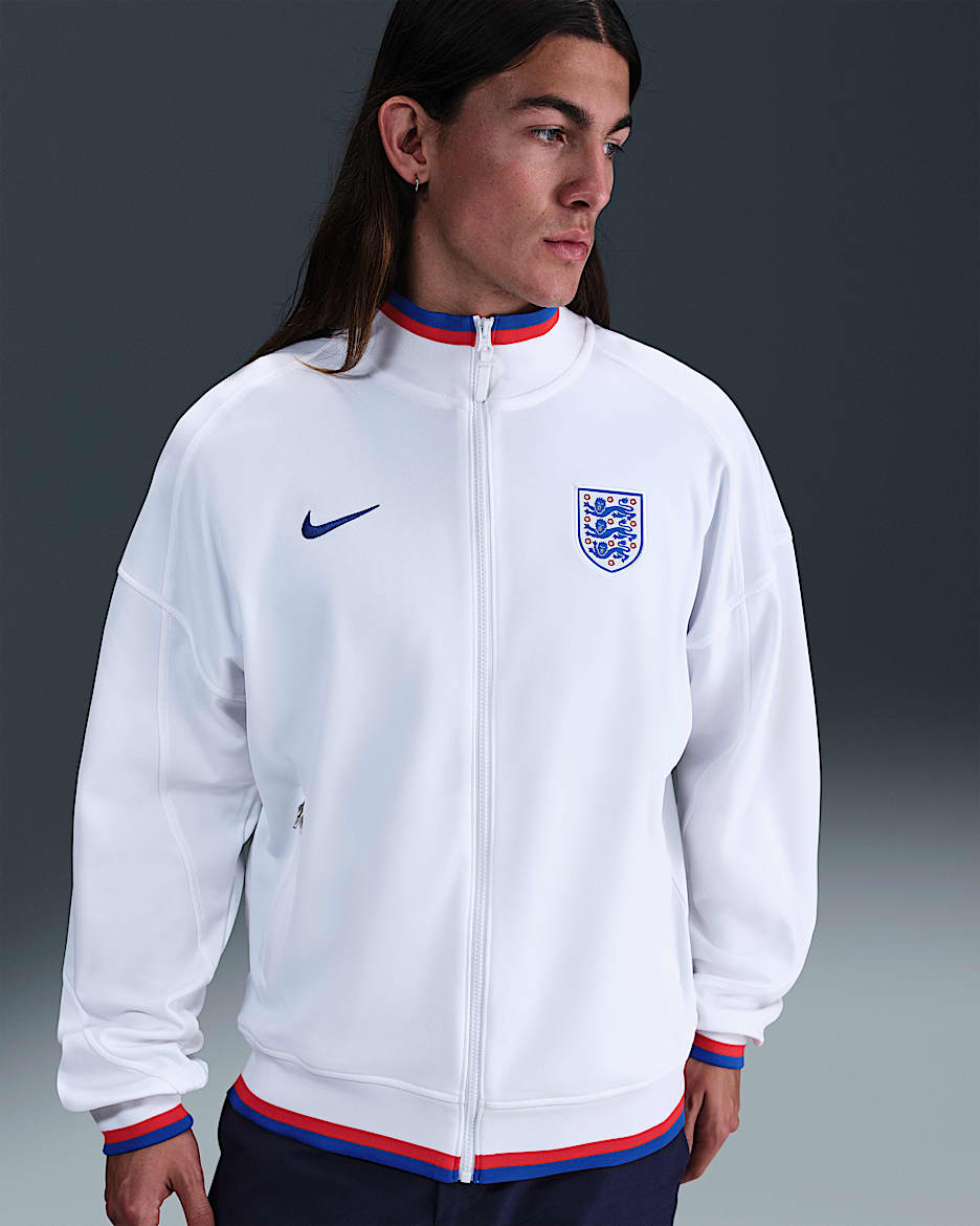 England Academy Pro Men's Nike Dri-FIT Soccer Anthem Jacket - White/Hyper Royal