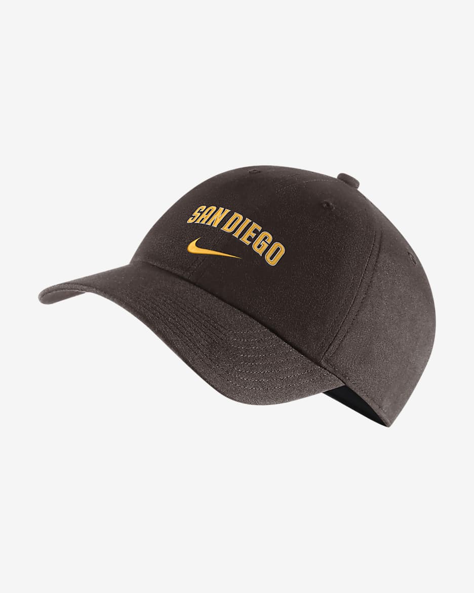 Gorra ajustable Nike Heritage86 Swoosh (MLB San Diego Padres) - Ceniza oscuro