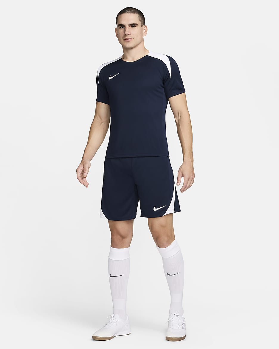 Męskie spodenki piłkarskie Dri-FIT Nike Strike - Obsidian/Obsidian/Biel/Biel