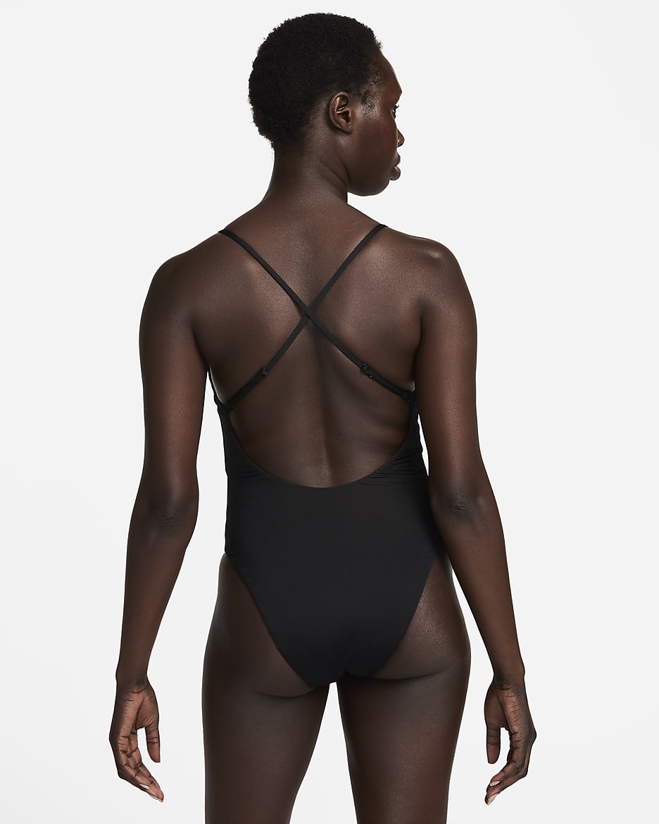 Nike Swim Sneakerkini 2.0 Women's Cross-Back One-Piece Swimsuit - Black/Anthracite