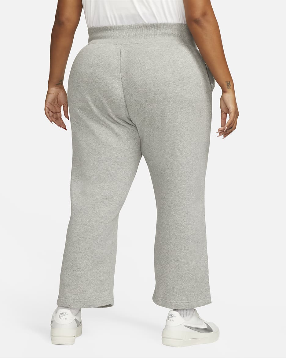 Pantalon de survêtement à taille haute et coupe ample au niveau des jambes Nike Sportswear Phoenix Fleece pour femme (grande taille) - Dark Grey Heather/Sail