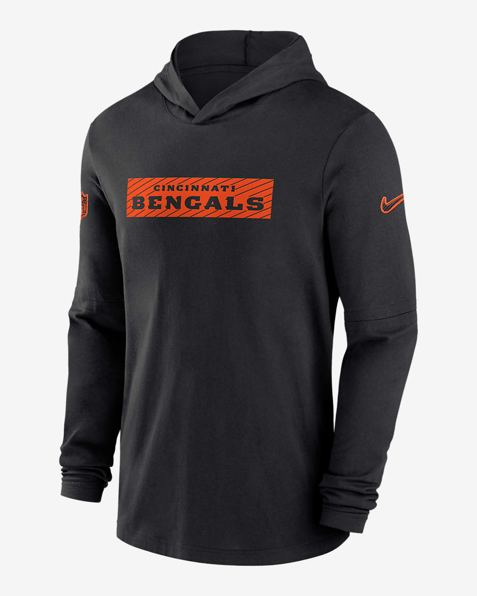 Cincinnati Bengals Sideline Men's Nike Dri-FIT NFL Long-Sleeve Hooded Top - Black