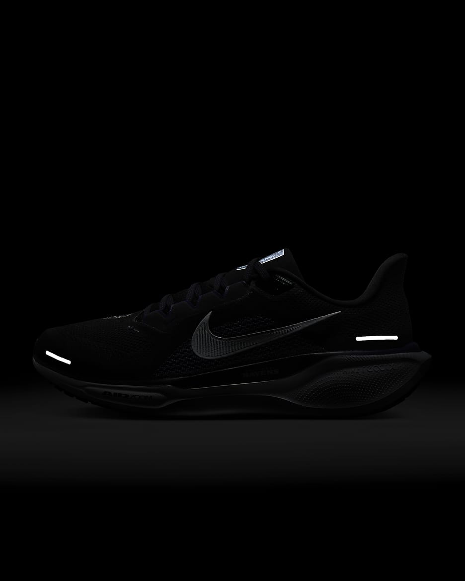 Tenis de correr en pavimento para hombre Nike Pegasus 41 NFL Baltimore Ravens - Negro/Blanco/Orquídea nuevo/Blanco