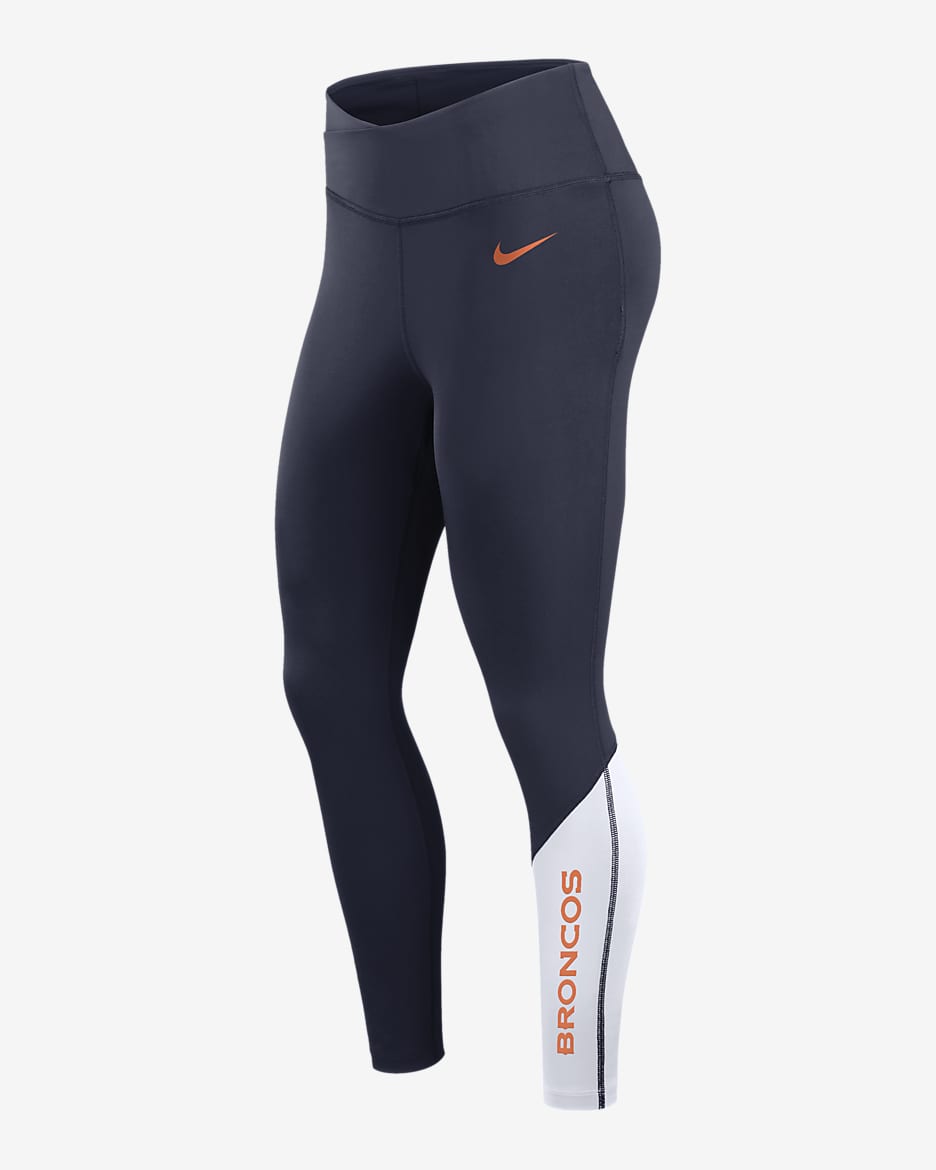 Nike Dri-FIT (NFL Denver Broncos) Women's 7/8 Leggings - Navy/White