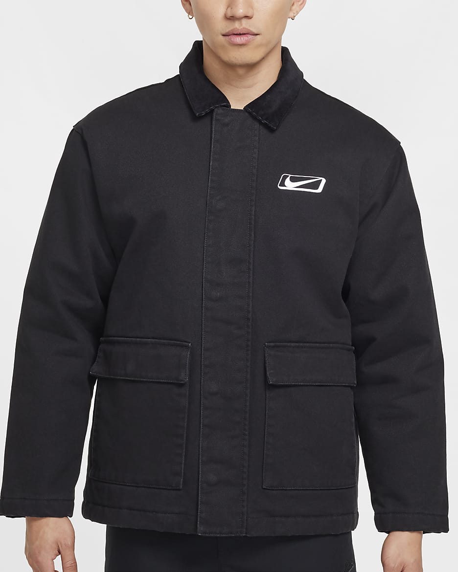 Nike Sportswear Men's Work Jacket - Black/Light Orewood Brown/White