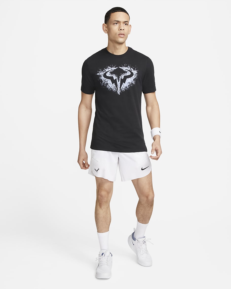 Shorts de tenis de 18 cm Nike Dri-FIT ADV para hombre Rafa - Blanco/Negro