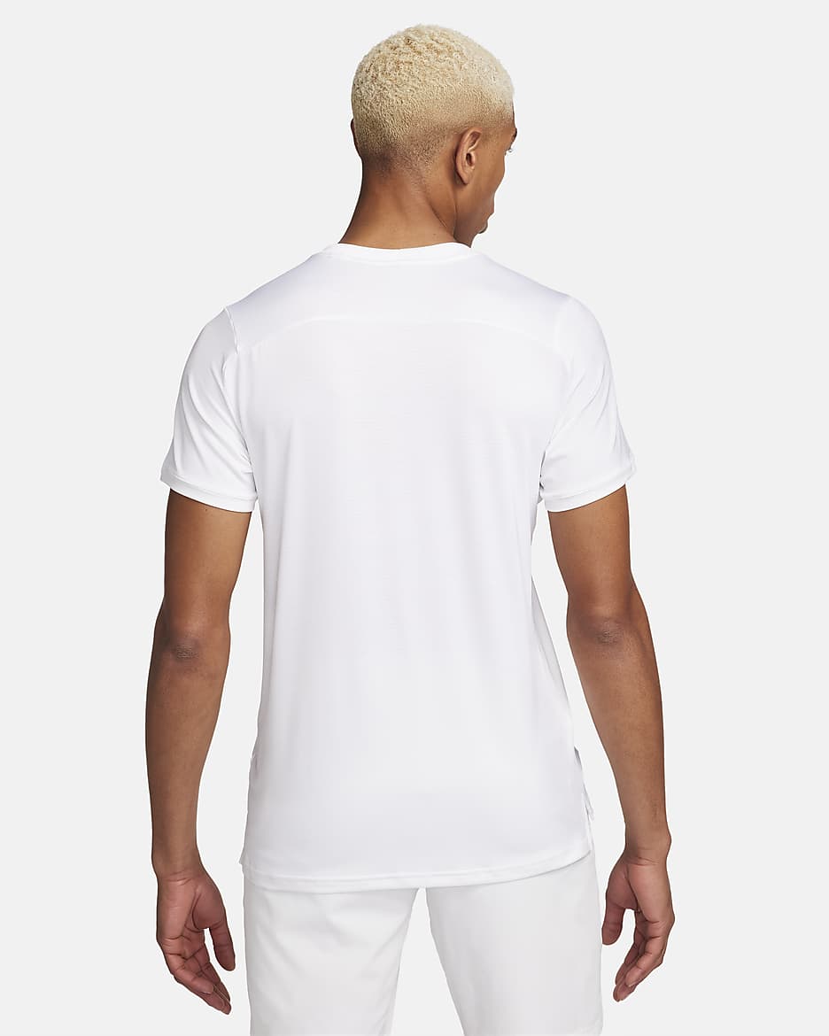 Playera de tenis Dri-FIT para hombre NikeCourt Advantage - Blanco/Negro