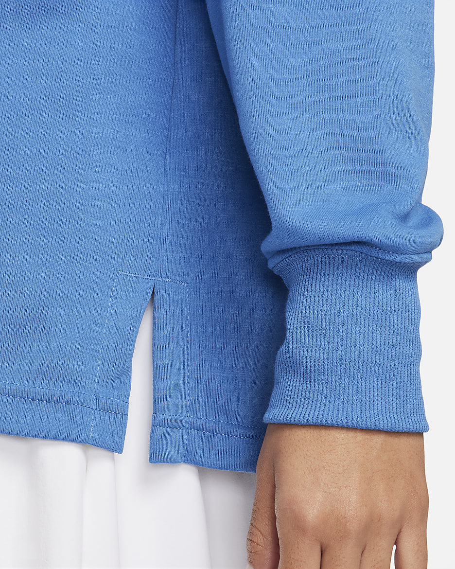 Nike Sportswear Essential Women's Oversized Long-Sleeve Polo - Star Blue/White