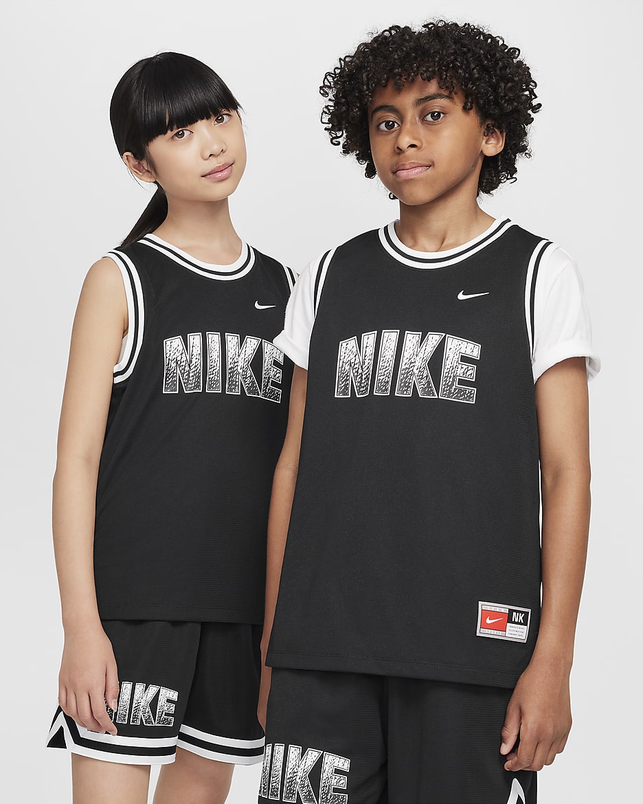 Nike Culture of Basketball Dri-F IT Genç Çocuk Basketbol Forması - Siyah/Beyaz