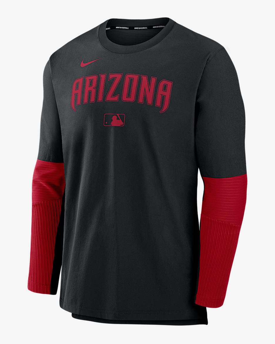 Sudadera sin cierre Nike Dri-FIT de la MLB para hombre Arizona Diamondbacks Authentic Collection Player - Negro