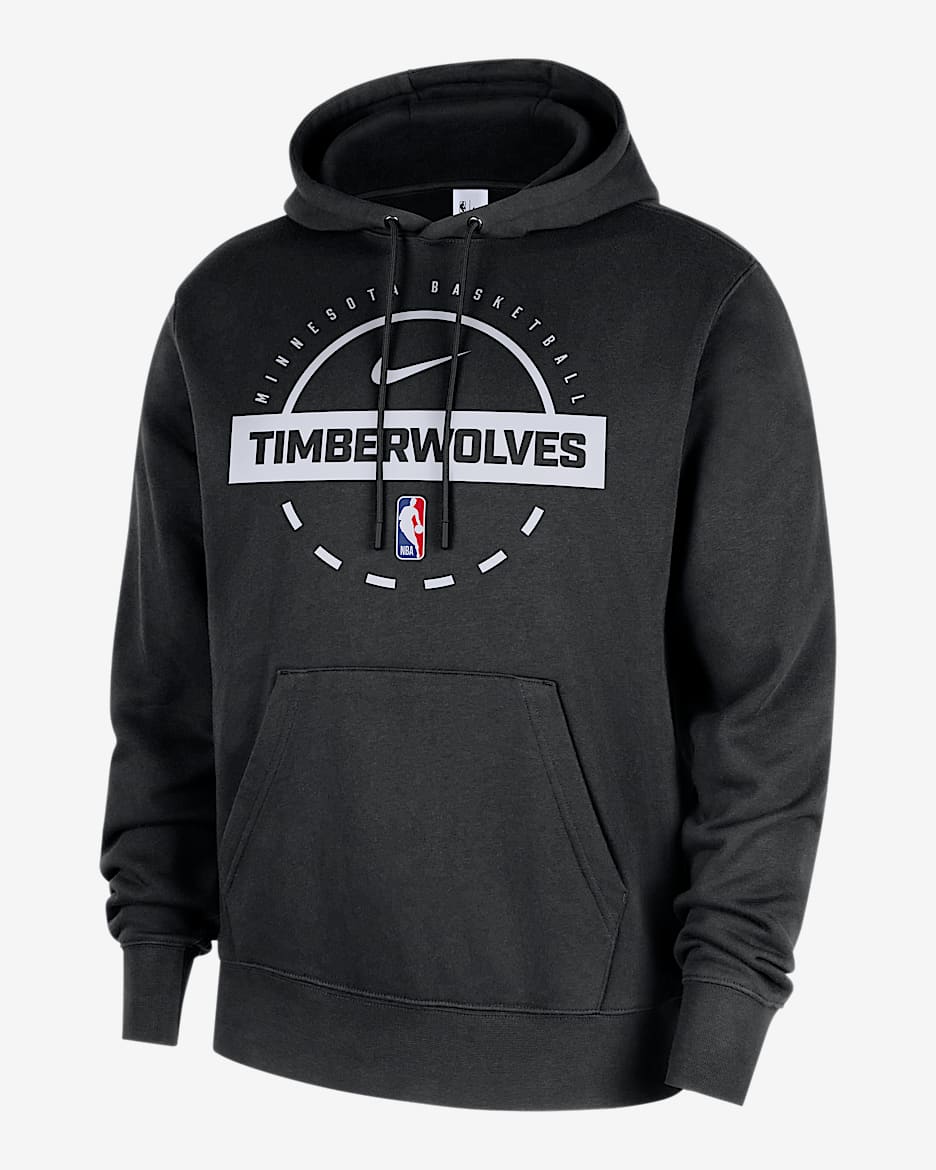 Minnesota Timberwolves Club Men's Nike NBA Practice Pullover Hoodie - Black/White
