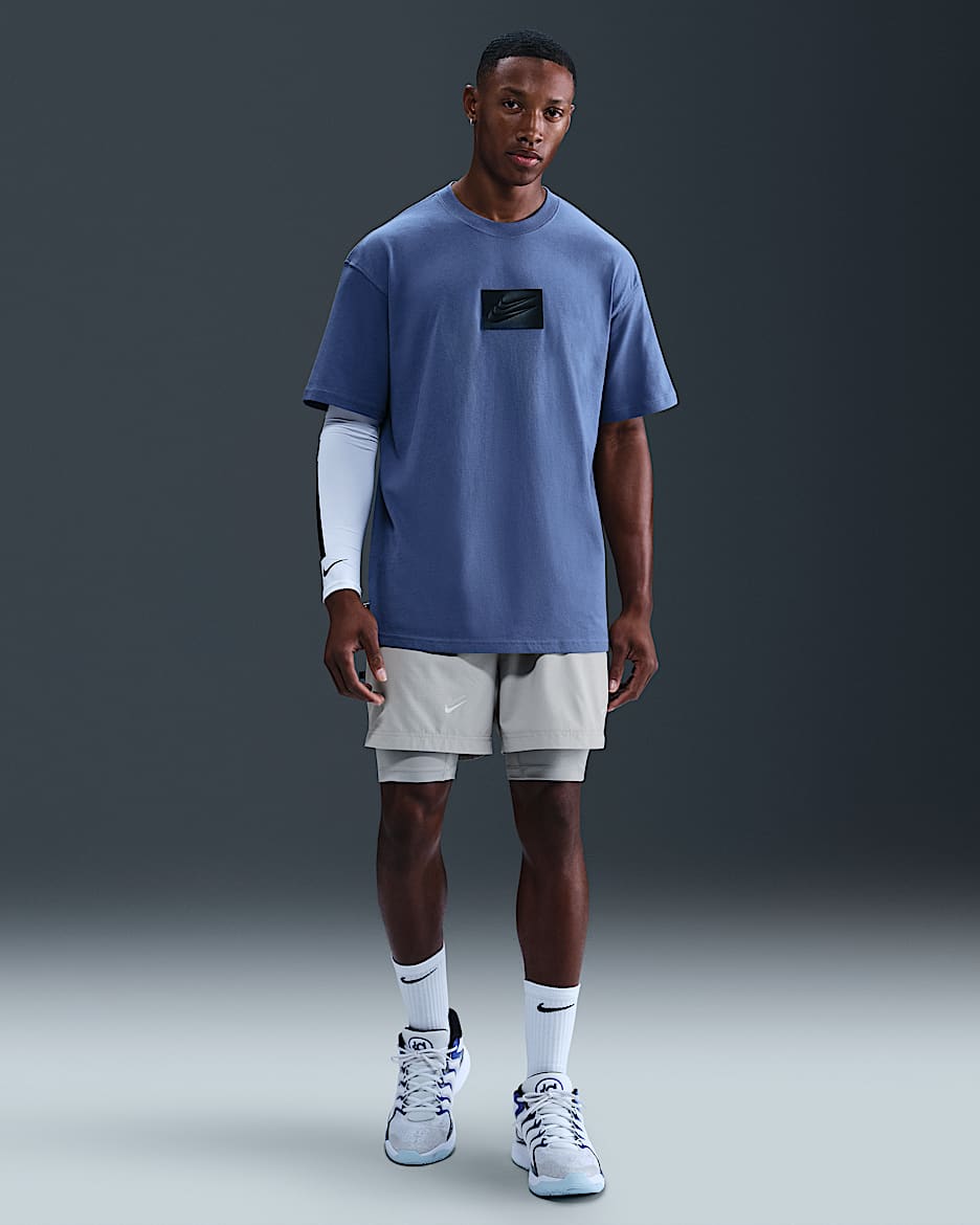 Shorts de básquetbol de 10 cm 2 en 1 para hombre KD DNA - Gris lobo/Polvo fotón