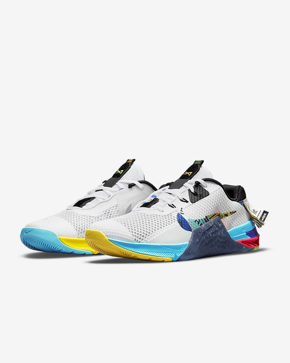 Calzado de entrenamiento Nike Metcon 7 AMP - Blanco/Negro/Amarillo strike/Multicolor