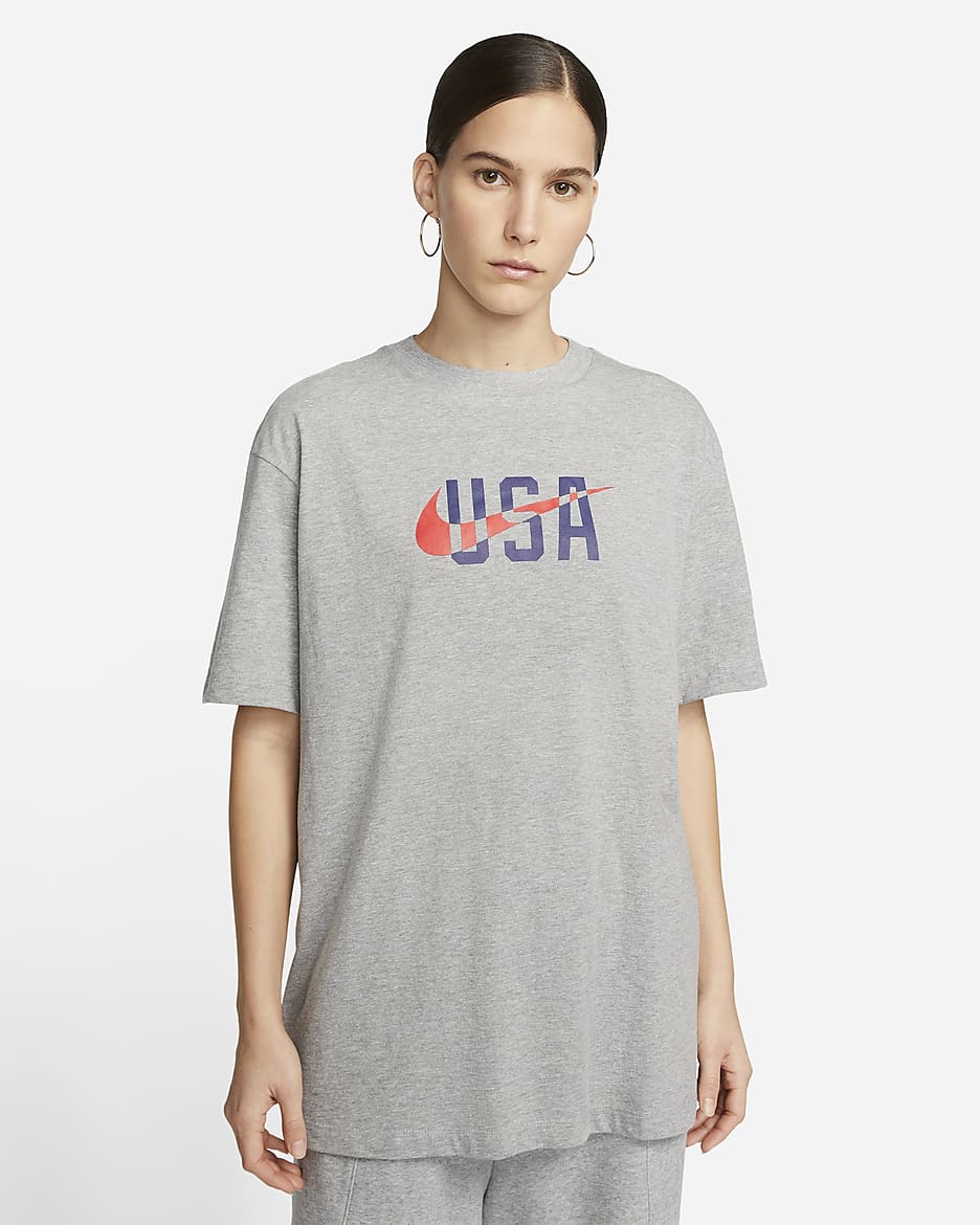 U.S. Swoosh Women's Nike T-Shirt - Dark Grey Heather