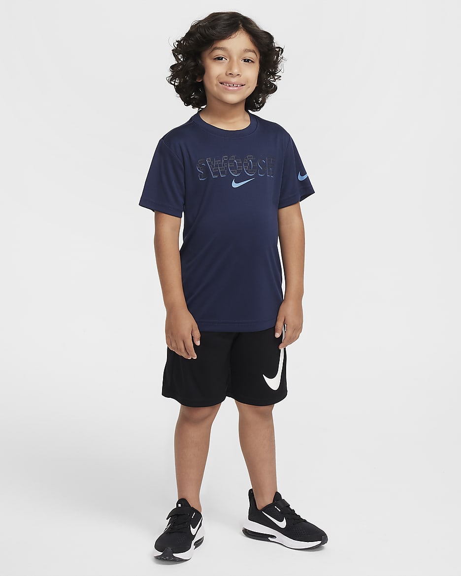 Nike Dri-FIT "Just Do It" Little Kids' Swoosh T-Shirt - Midnight Navy