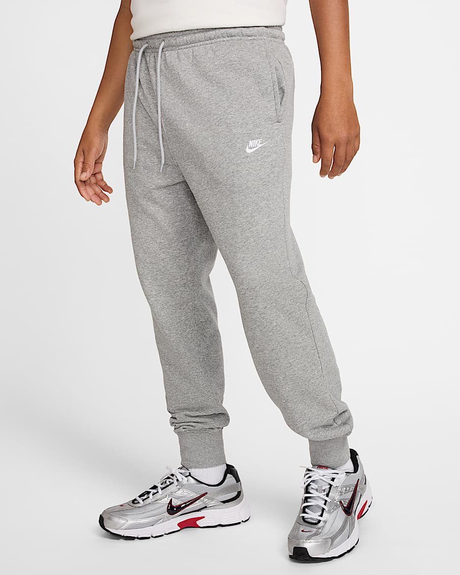 Survêtement en molleton Nike Club pour homme - Dark Grey Heather/Light Smoke Grey/Blanc
