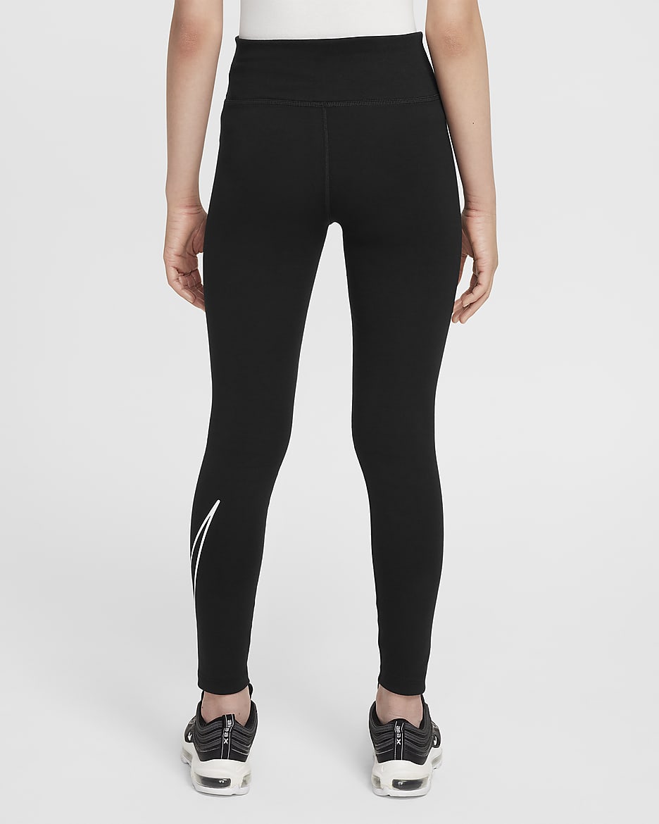 Nike Sportswear Klassische Leggings für ältere Kinder (Mädchen) - Schwarz/Weiß