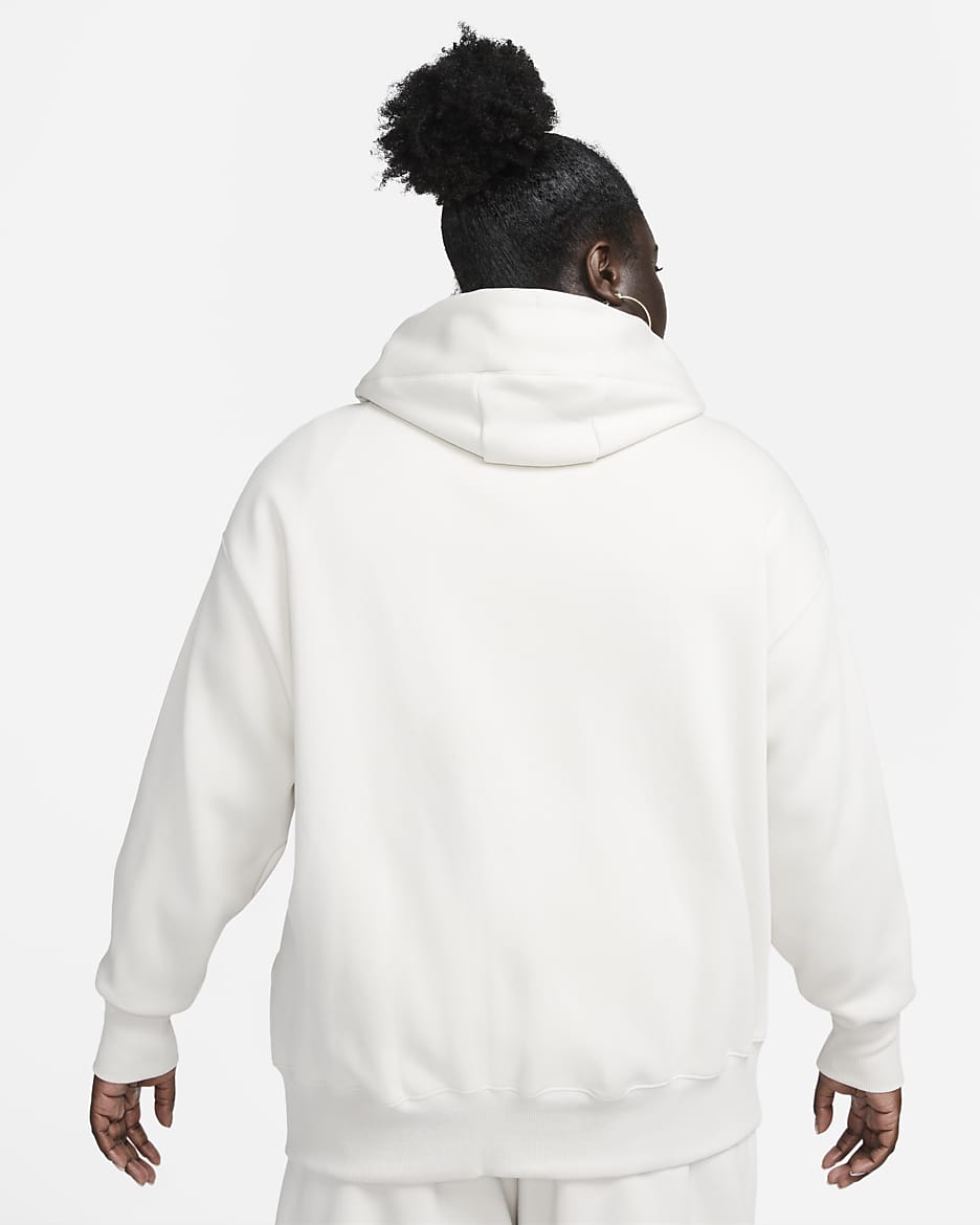 Sweat à capuche et zip oversize Nike Sportswear Phoenix Fleece pour Femme (grande taille) - Light Orewood Brown/Sail