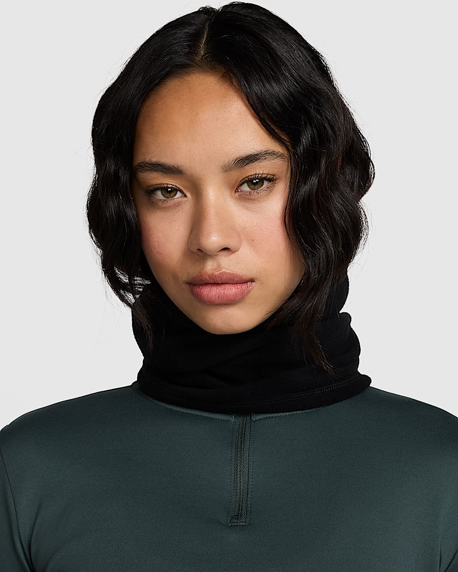 Dámský flísový nákrčník Nike One Therma-FIT - Černá/Bílá