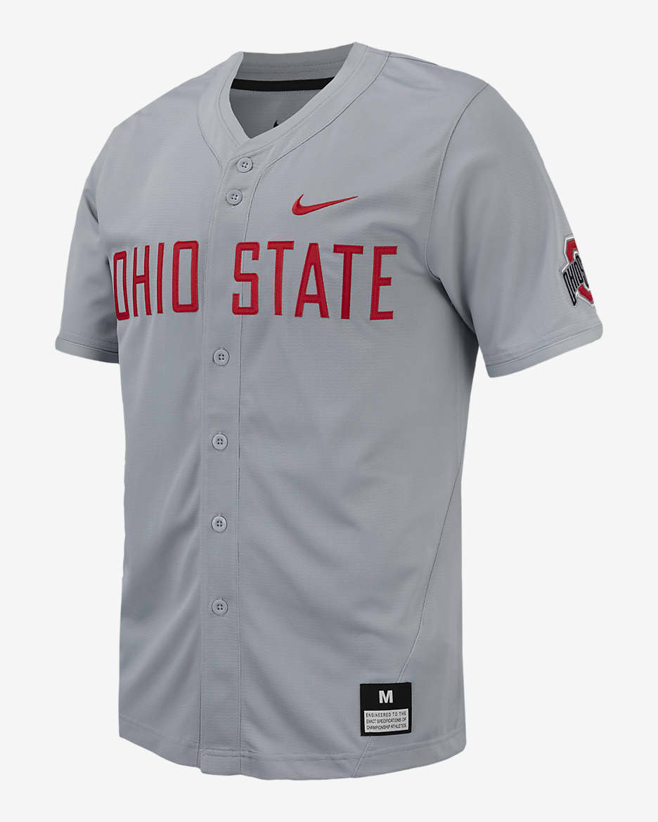 Ohio State Men's Nike College Replica Baseball Jersey - Wolf Grey