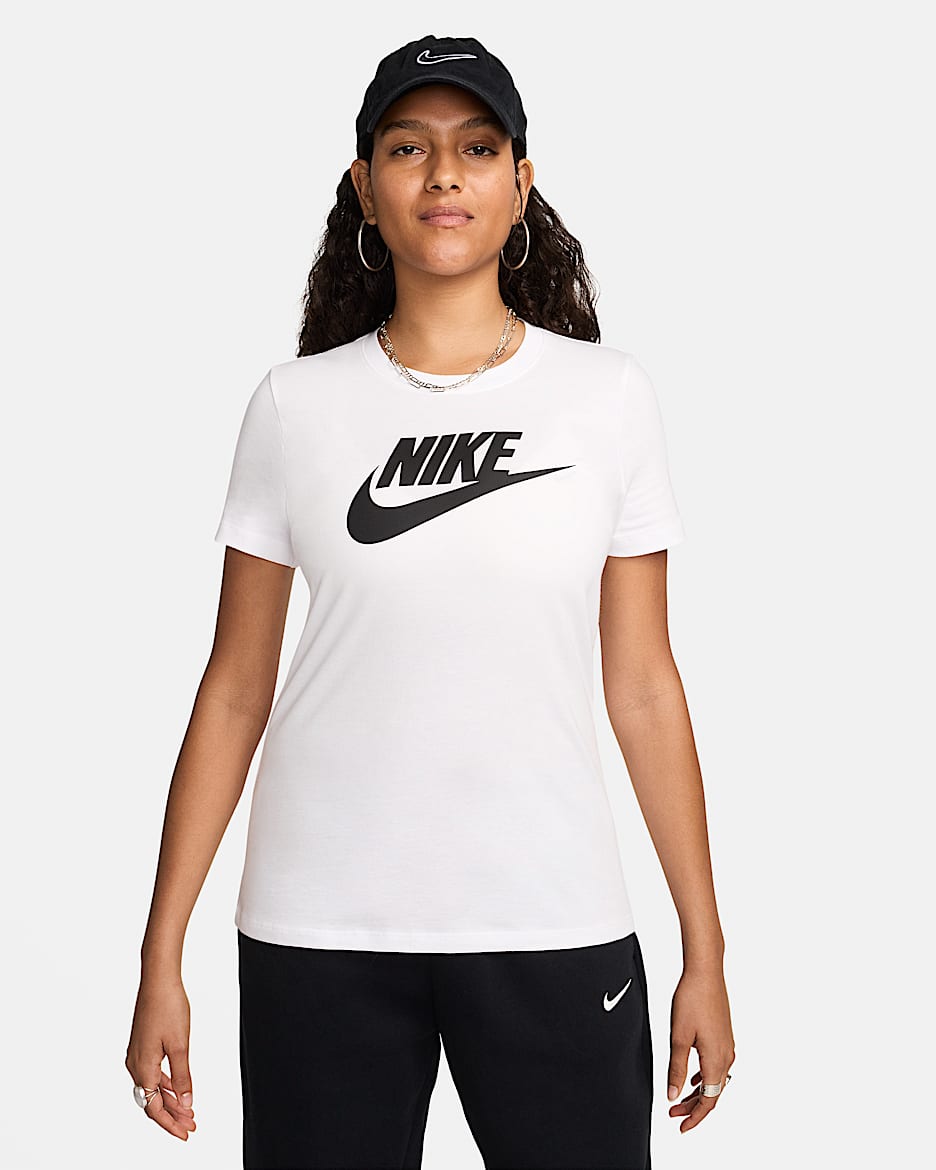 Playera con logotipo para mujer Nike Sportswear Essentials - Blanco/Negro