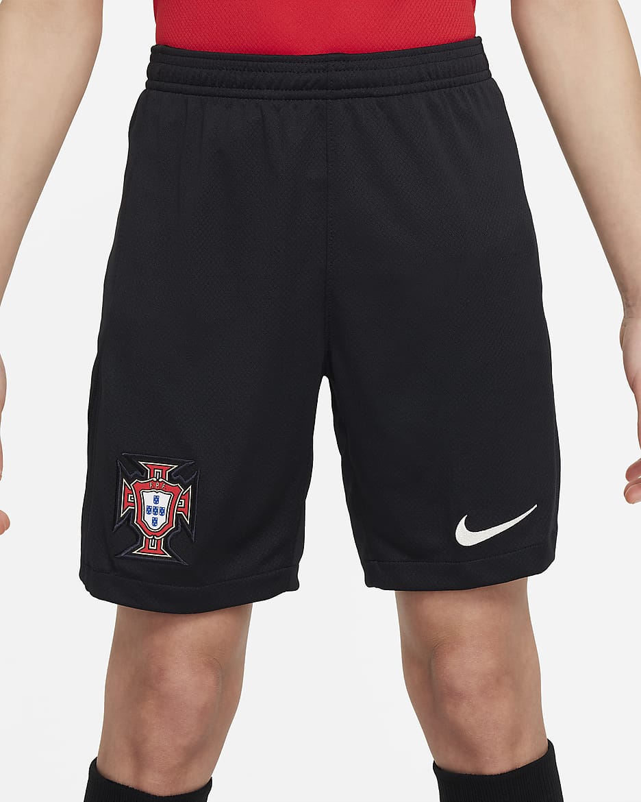 Portugal 2024 Stadium Uit Nike replica voetbalshorts met Dri-FIT voor kids - Pitch Blue/Sail