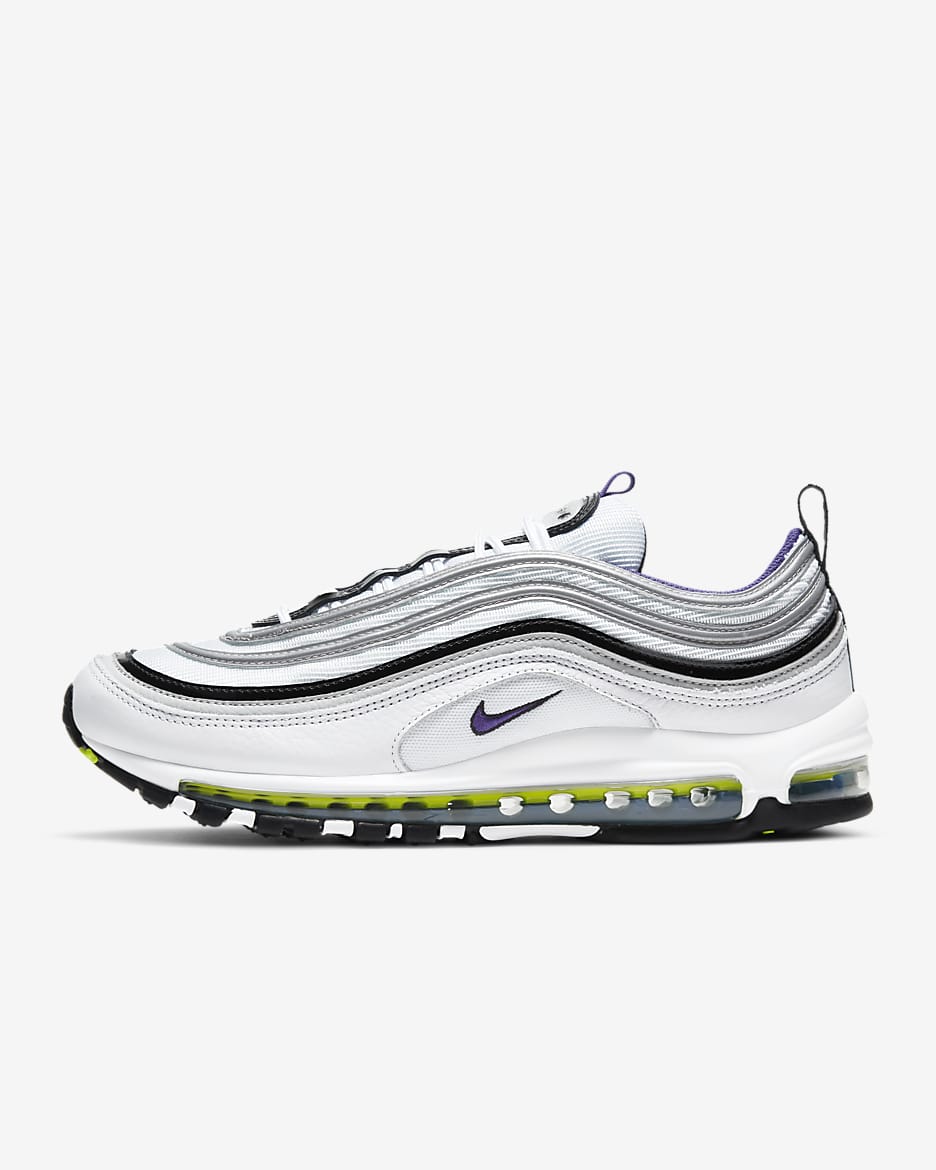 Nike Air Max 97 Men's Shoes - White/Black/Signal Blue/Court Purple