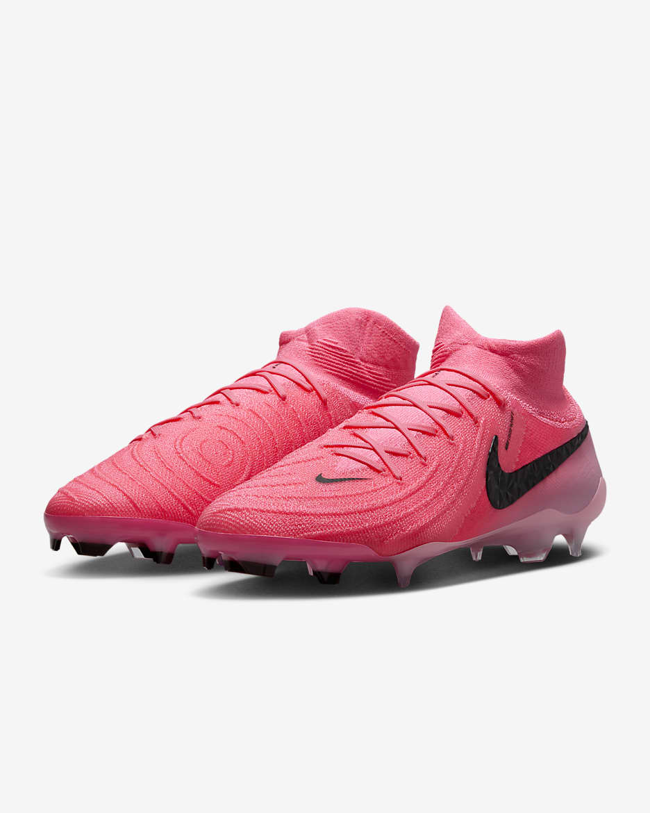 Nike Phantom Luna 2 Elite FG magas szárú, stoplis futballcipő - Sunset Pulse/Fekete