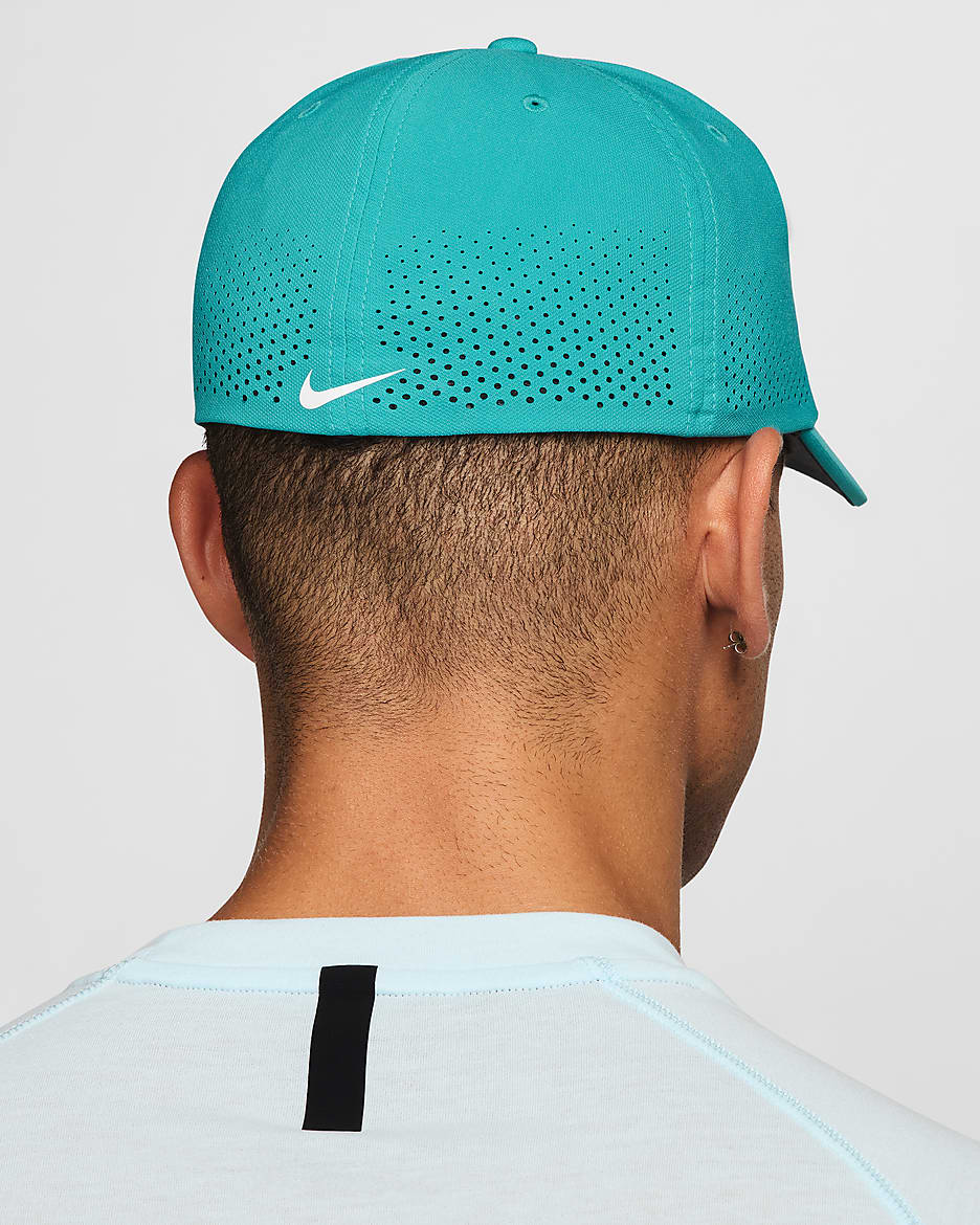 Nike Dri-FIT ADV Rise Structured SwooshFlex Cap - Dusty Cactus/Anthracite/White