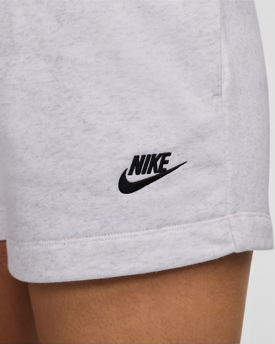 Nike Sportswear Club Fleece Women's Mid-Rise Shorts - Birch Heather/Black