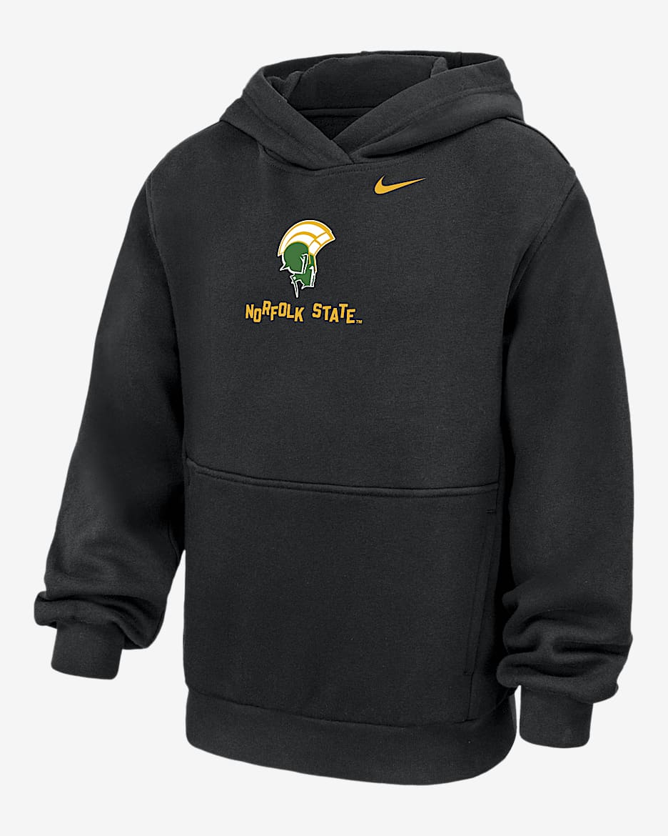 Norfolk State Club Fleece Big Kids' Nike College Hoodie - Black
