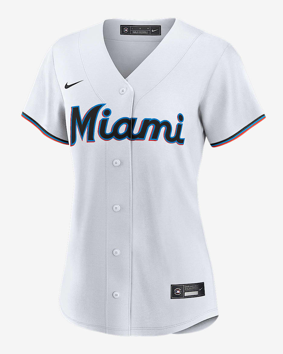 MLB Miami Marlins Women's Replica Baseball Jersey - White
