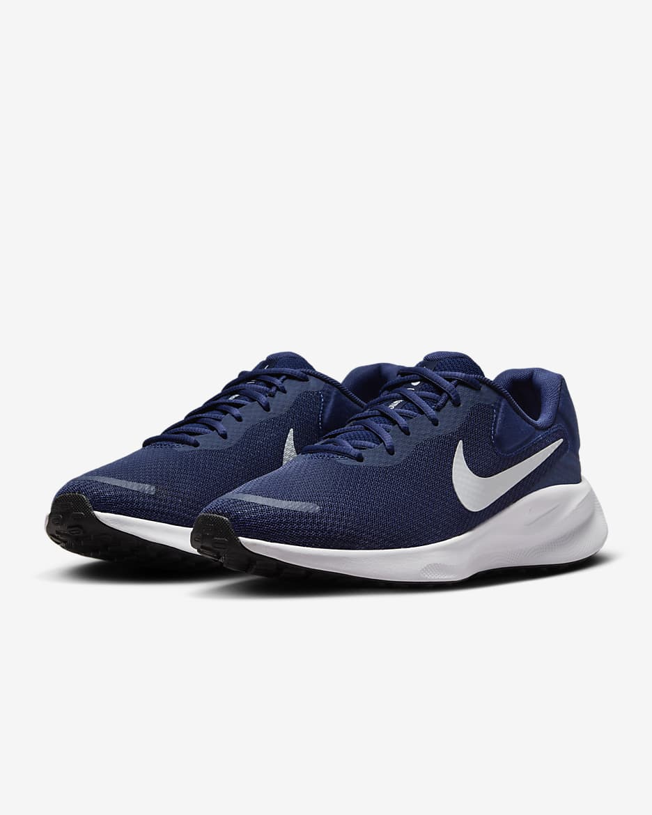 Tenis para correr en pavimento para hombre Nike Revolution 7 - Azul marino medianoche/Negro/Blanco/Platino puro