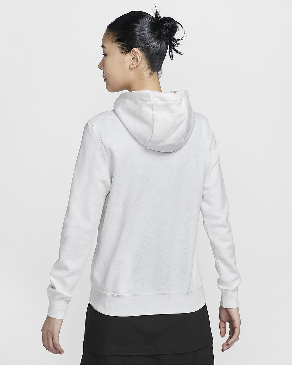 Nike Sportswear Club Fleece Women's Full-Zip Hoodie - Birch Heather/Black