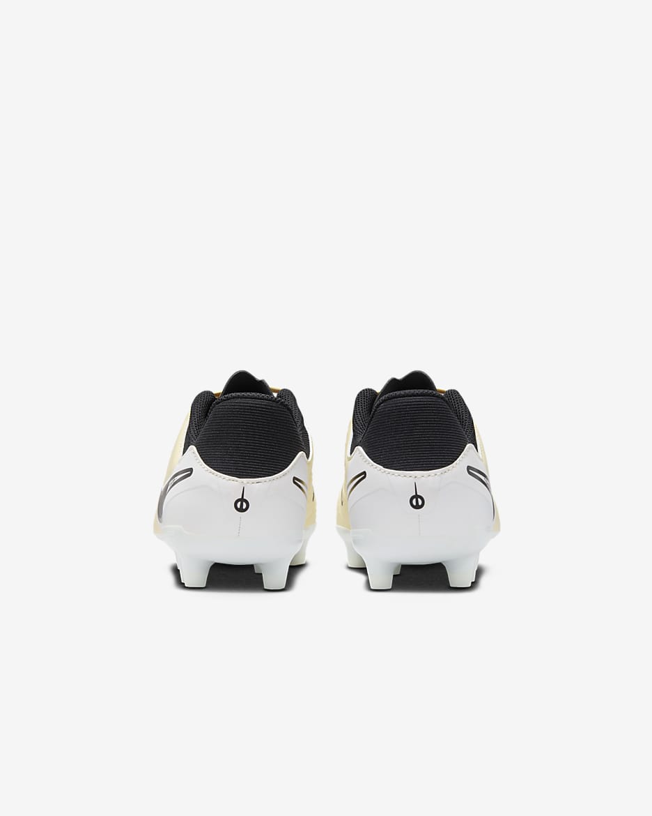 Chaussure de foot basse à crampons multi-surfaces Nike Jr. Tiempo Legend 10 Academy pour enfant/ado - Lemonade/Metallic Gold Coin/Noir