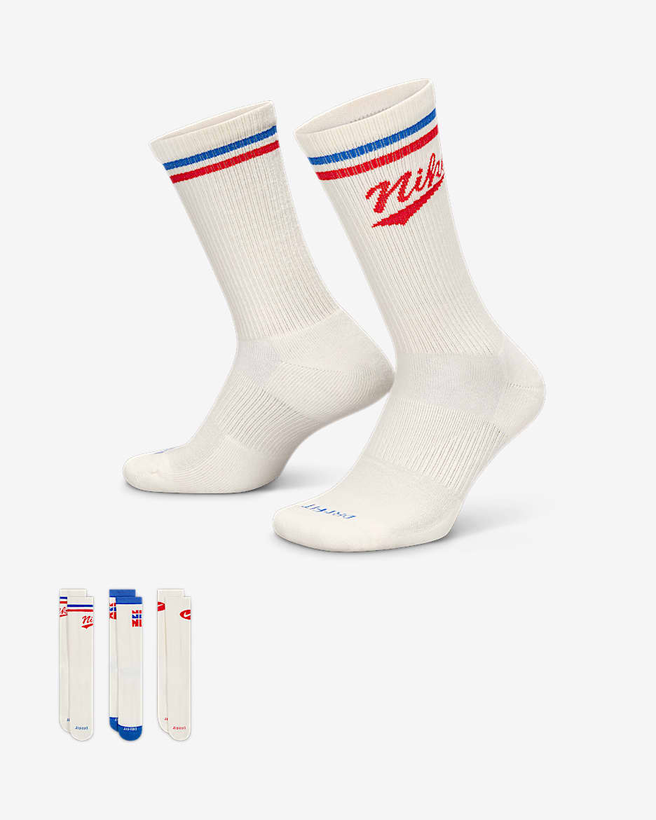 Nike Everyday Plus Crew Socks (3 Pairs) - Multi-Colour