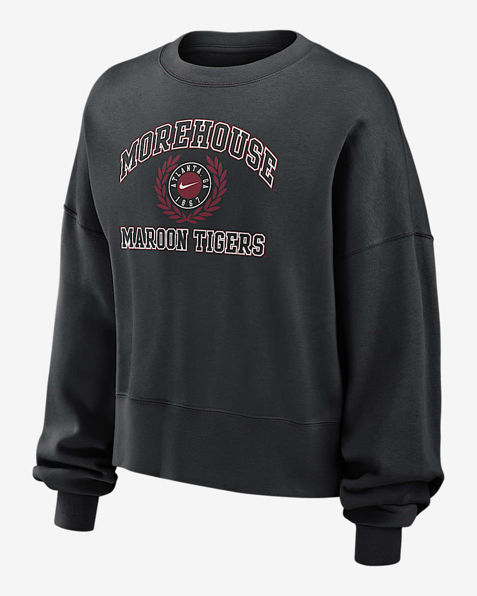 Sudadera con cuello redondo universitaria Nike para mujer Morehouse - Negro