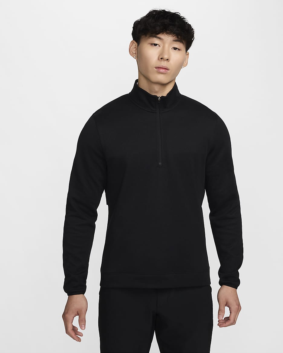 Nike Tour Men's 1/2-Zip Golf Top - Black/White