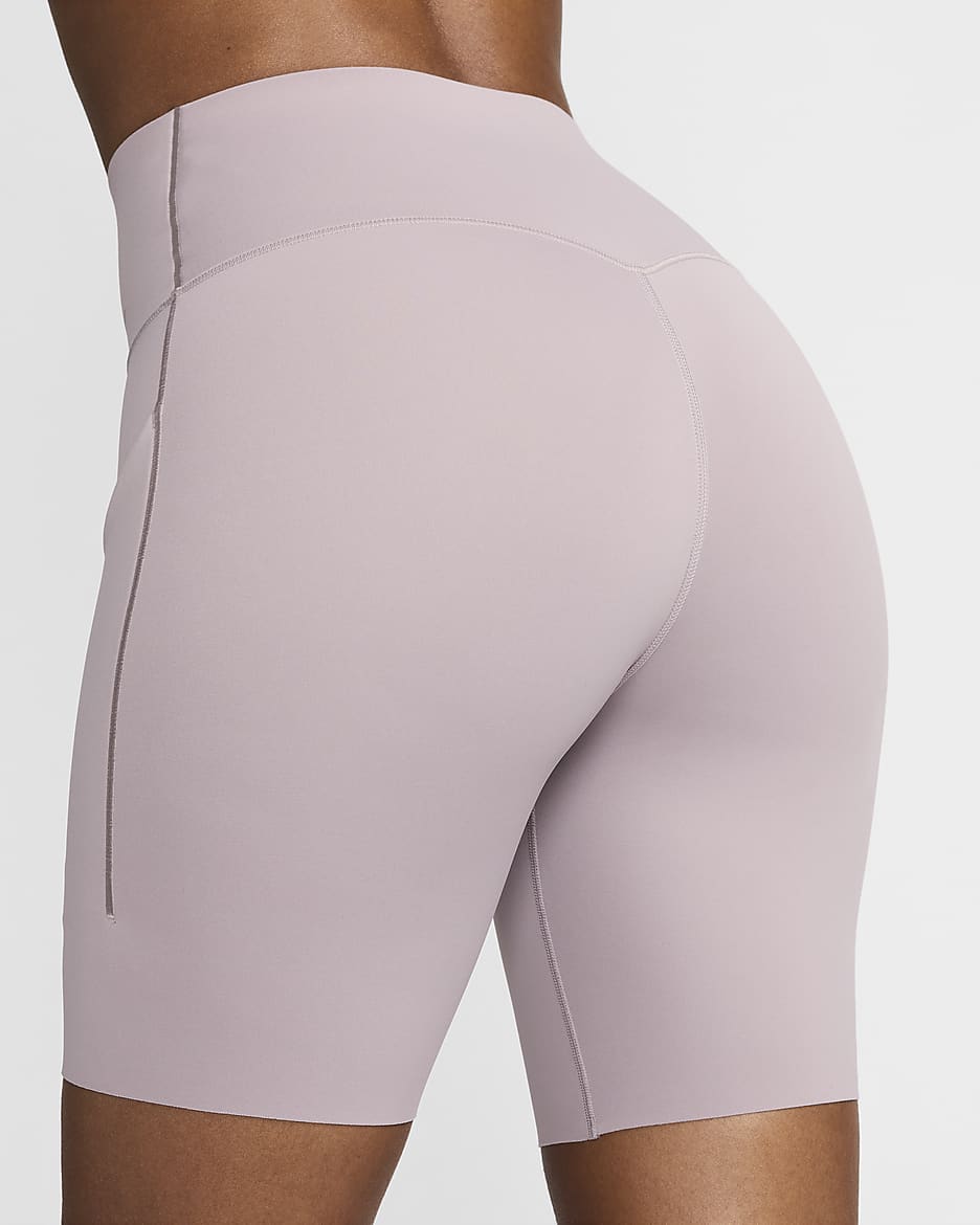 Cycliste taille haute à maintien normal avec poches 20 cm Nike Universa pour femme - Light Violet Ore/Noir