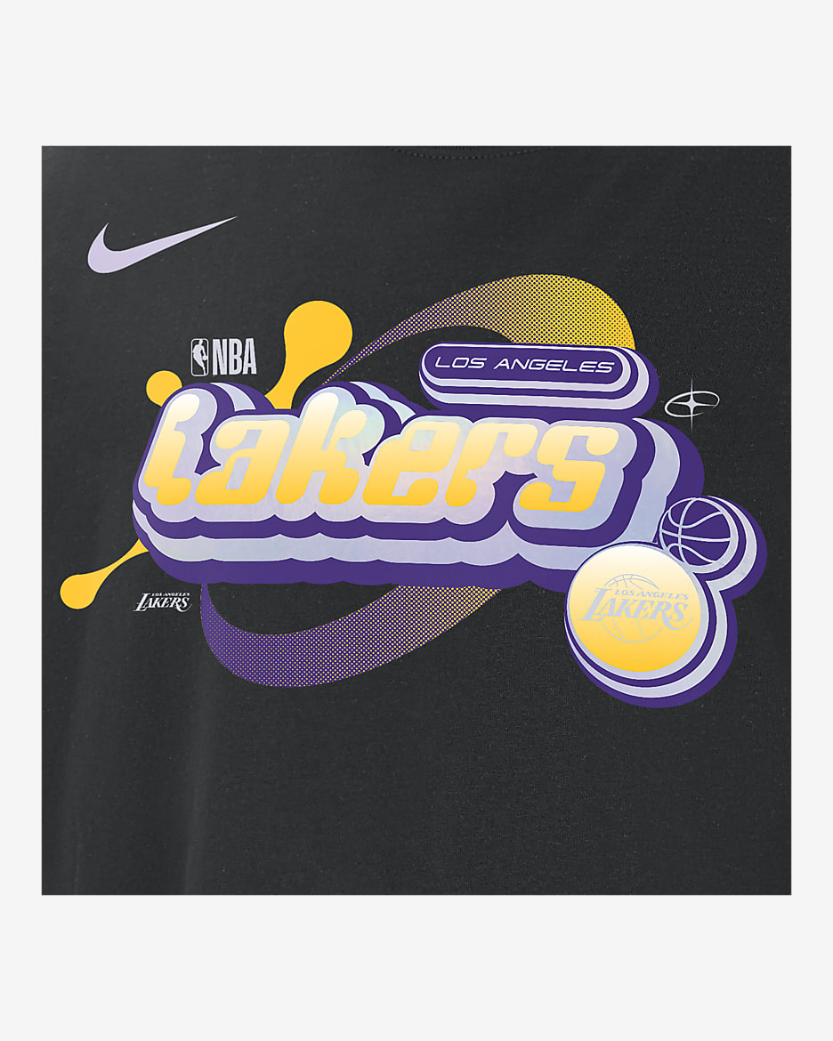 เสื้อยืด Nike NBA Max90 ผู้ชาย Los Angeles Lakers Courtside - ดำ