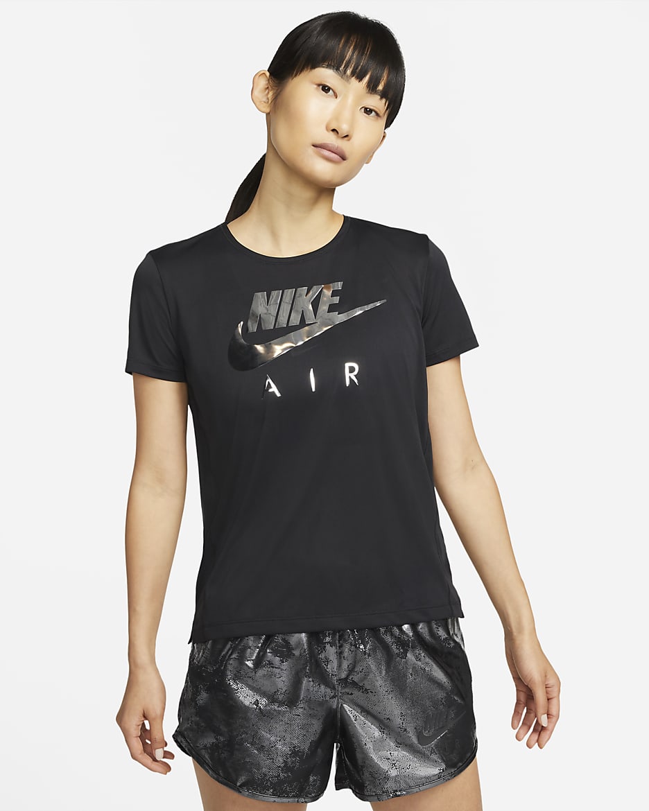 Playera de running de manga corta para mujer Nike Dri-FIT - Negro