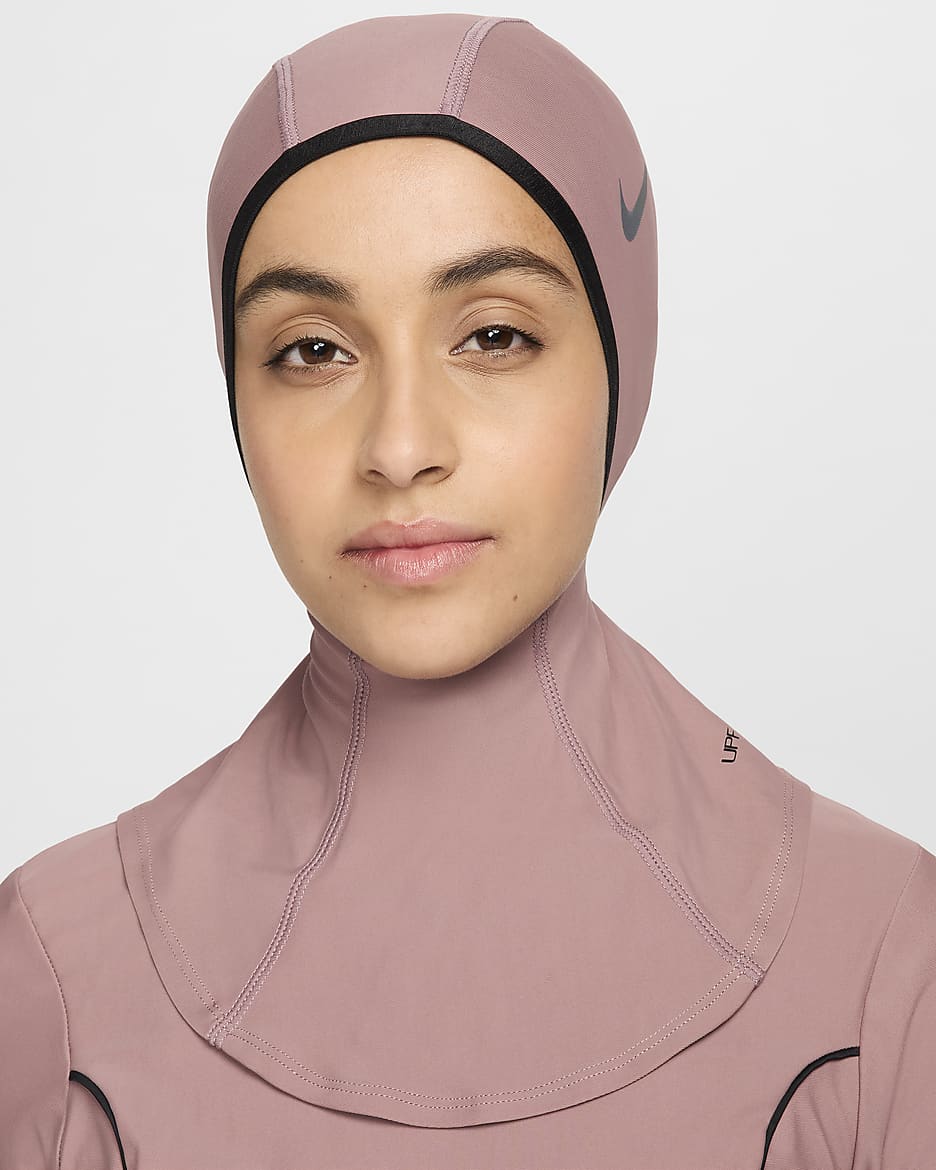 Hijab Nike Swim Victory para mulher - Smokey Mauve/Preto