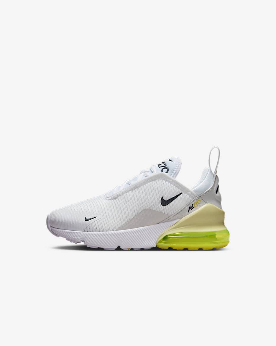 Nike Air Max 270 Younger Kids' Shoes - White/Limelight/Vast Grey/Anthracite