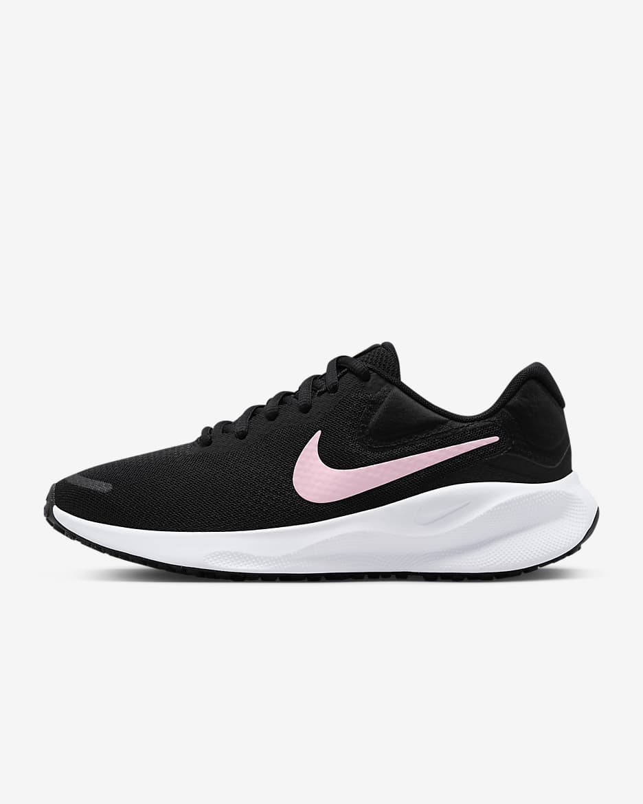 Nike Revolution 7 løpesko for vei til dame - Svart/Hvit/Medium Soft Pink