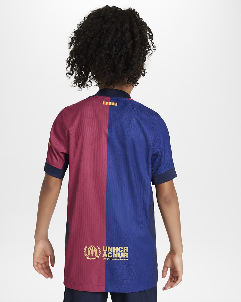 Zápasový/domácí fotbalový dres Nike Dri-FIT ADV Authentic FC Barcelona 2024/25 pro větší děti - Deep Royal Blue/Noble Red/Midnight Navy/Club Gold