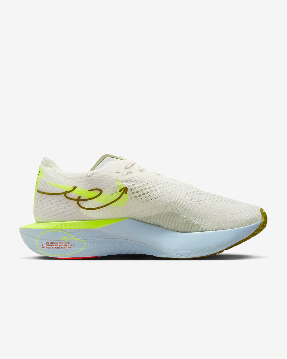 Nike Vaporfly 3 Women's Road Racing Shoes - Sail/Olive Aura/Volt/Glacier Blue